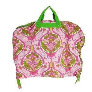 Buckhead Betties Full-Size Foldable Zip Garment Bag Pink Butterfly Floral Canvas